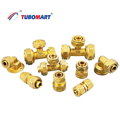 فشرده سازی پیت برنج Pex Crimp Fittings قابل جدا کردن برای لوله های آب چند لایه Pex