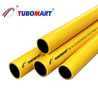 لوله گاز Pex Al Pex OD 16mm - 32mm لوله های گاز Pex زرد چند لایه
