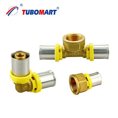 16mm - 32mm آلو Pex فیتینگ های مطبوعاتی نوع TH با مس طبیعی سفارشی