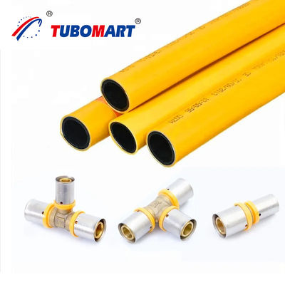 لوازم جانبی OEM PEX زرد سیستم لوله کشی گاز مس 16-32MM Socket PEX Press Fitting