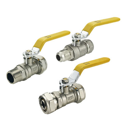 دریچه گاز مس با گواهینامه SAI GLOBAL AS4617-2004 و رنگ زرد / دستی سفارشی