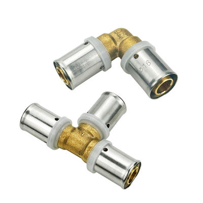 نمونه رایگان مس Crimp Pex Fitting 3/4 اینچ PEX کانکتور لوله کشی آرنج تی اتحادیه آداپتور لوله PEX برای گاز