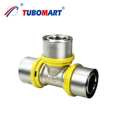 Pex Al Pex Press Fittings سفارشی برنج HPb 58-3A یا DZR برنج CW 602N برای گاز سازگاری لوله های Pex