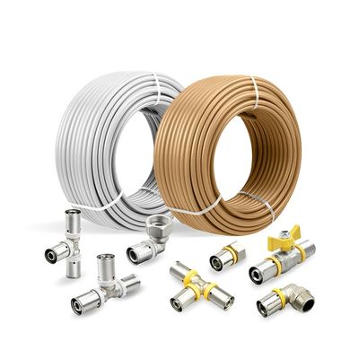 گازهای گلخانه ای PEX AL PEX لوله لوله کشی پلاستیکی 16-32MM ترکیب PEX Al PEX