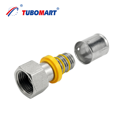 PEX AL PEX Compatible Pipe Brass Press Fitting Lead-Free and Low Maintenance For Gas Pipe System 16-32mm