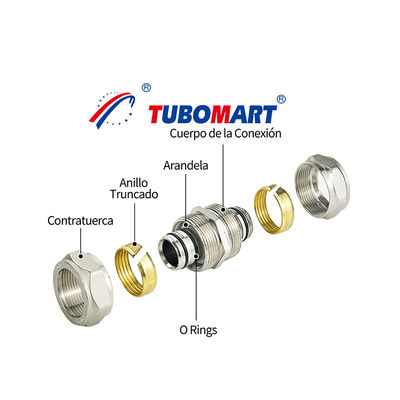 اندازه های سفارشی تراشیده برنج فشرده سازی لوله گاز برای Pex Al Pex لوله های زنانه آرنج نابرابر اتحادیه مستقیم