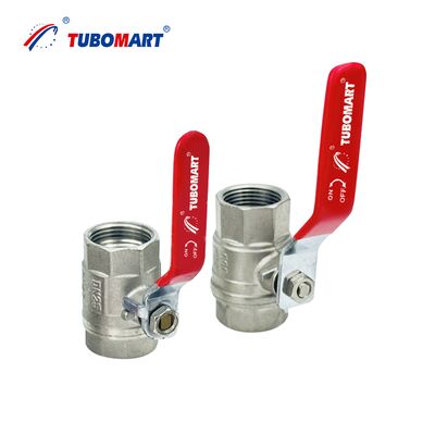 شیر توپی برنجی OEM TUBOMART با دسته پروانه ای 1/2 اینچ - 1 اینچ، شیر توپی برنجی برای تامین آب