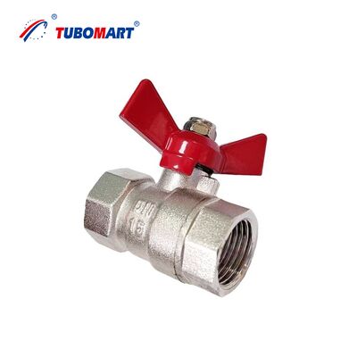 شیرهای توپی برنجی لوله کشی آب TUBOMART OEM با کیفیت بالا 1 اینچی با دسته بلند برای راه حل های گرمایش از کف