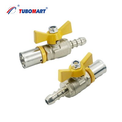 Tubomart OEM شیر گاز فشار شیروله با دسته طولانی، اندازه S16X10، مناسب برای لوله های گاز چند لایه PAP، مطابق با استاندارد AS4716.