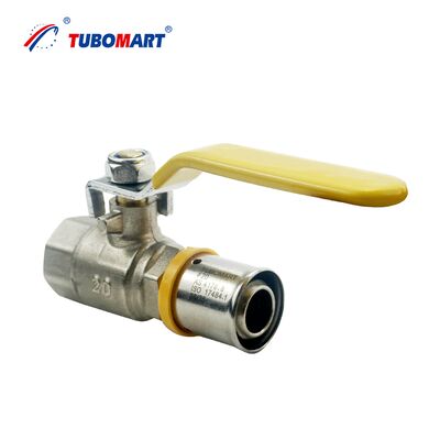 شیر توپی شیلنگ گاز فشار قوی OEM با دسته بلند، سایز S16X10، مناسب برای لوله های گاز چند لایه PAP.